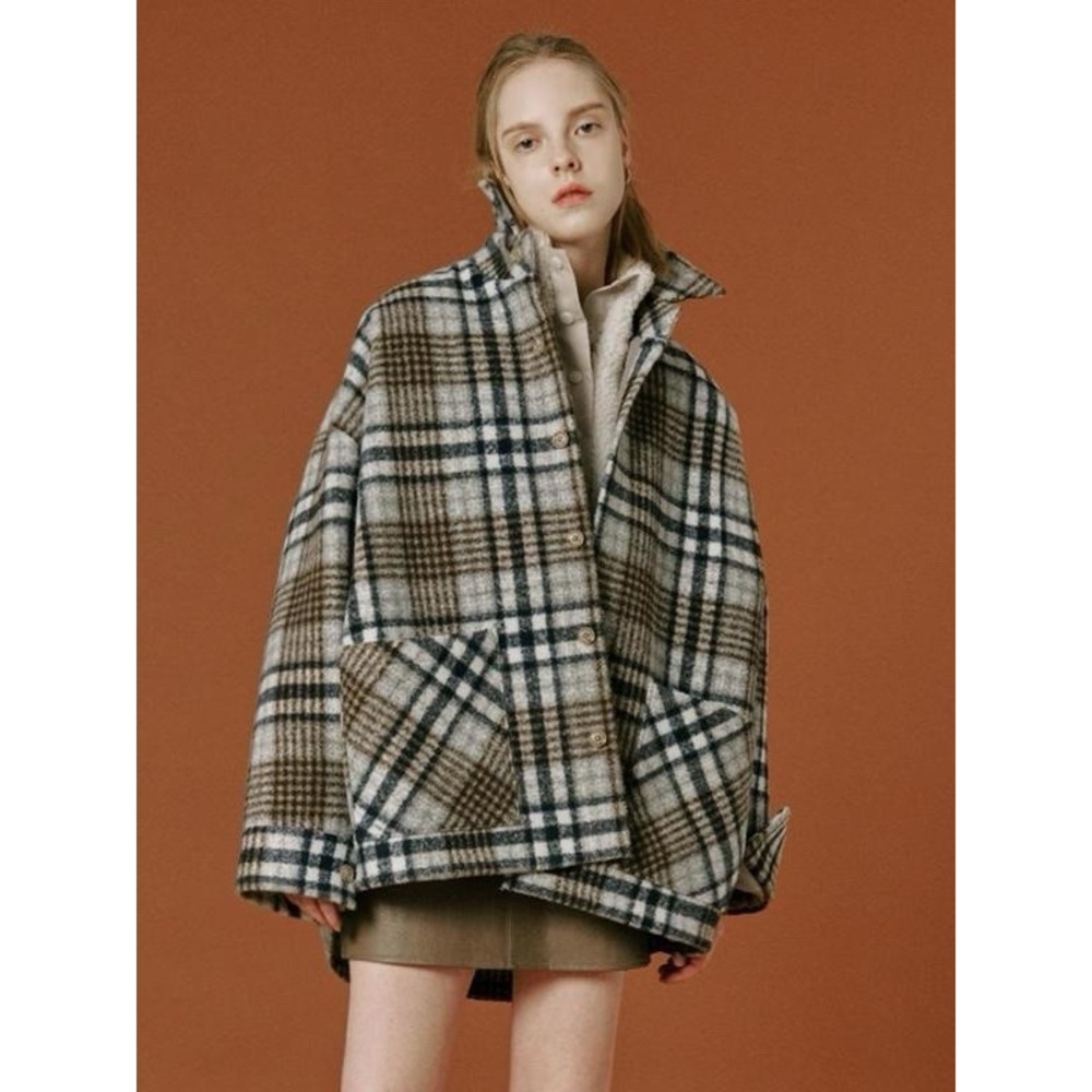 Oui Mais Non Martin Oversized Plaid Shirt Coat - Women's One Size Wool Blend